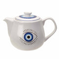 All Seeing Eye Teapot with Strainer White