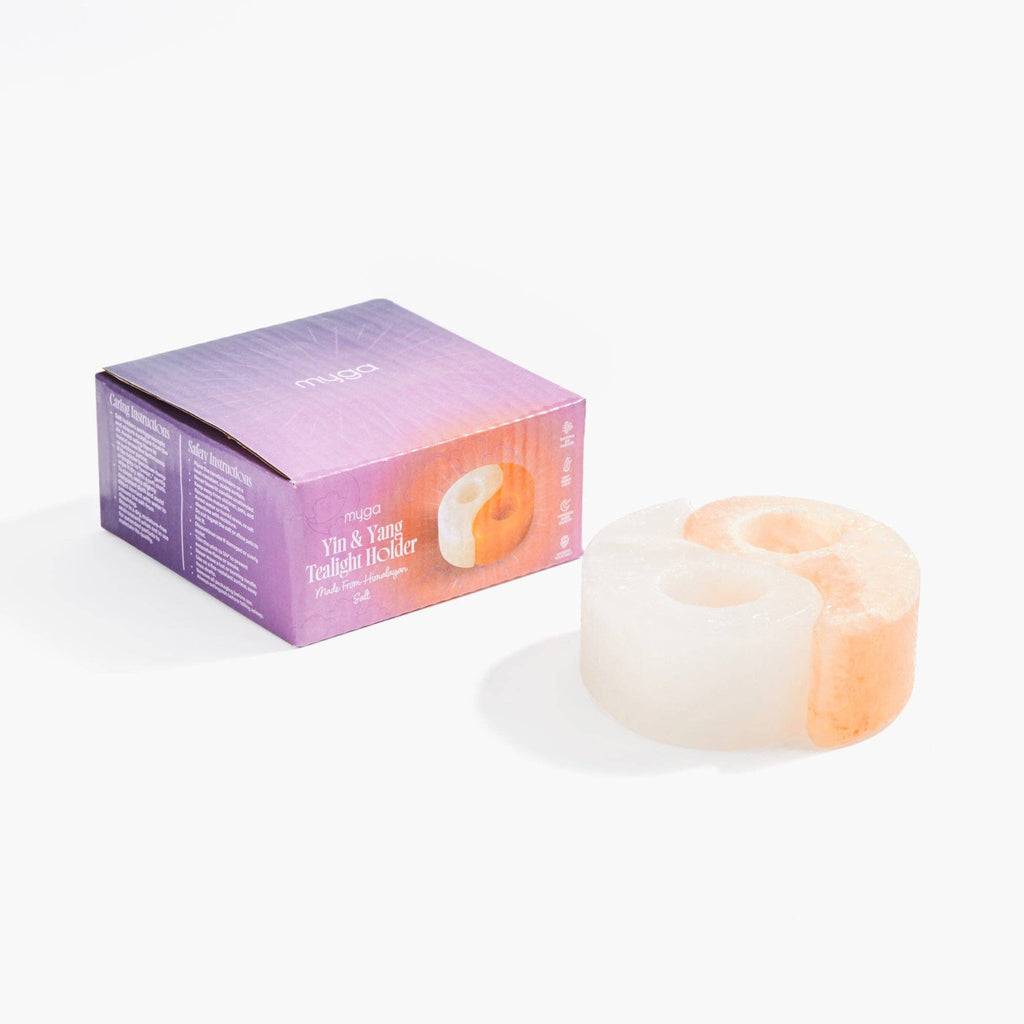 Myga Himalayan Salt Tealight Holder - Yin Yang