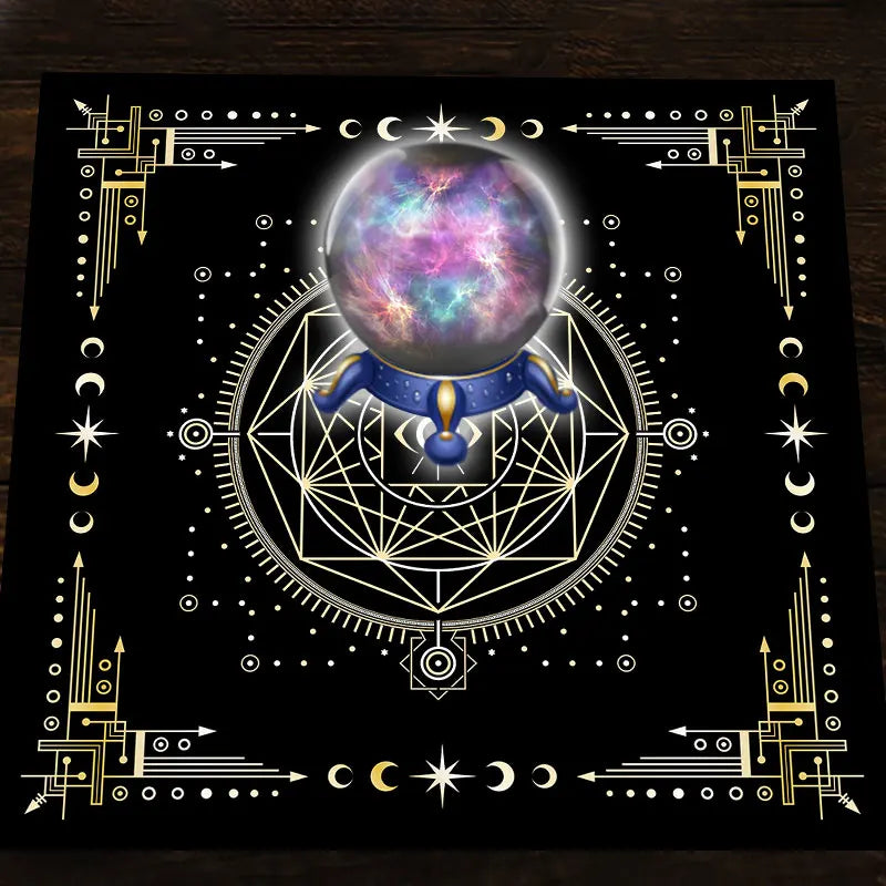 Moon Phase Floral Velvet Tarot Altar Cloth TLB1003