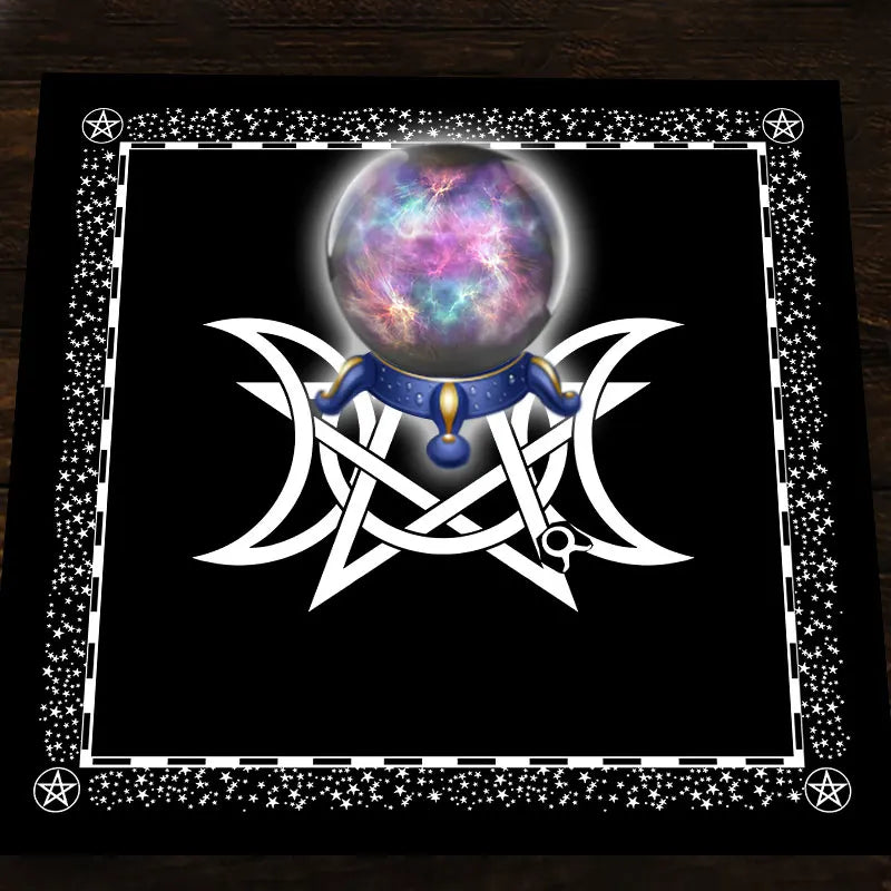 Moon Phase Floral Velvet Tarot Altar Cloth TLB1003