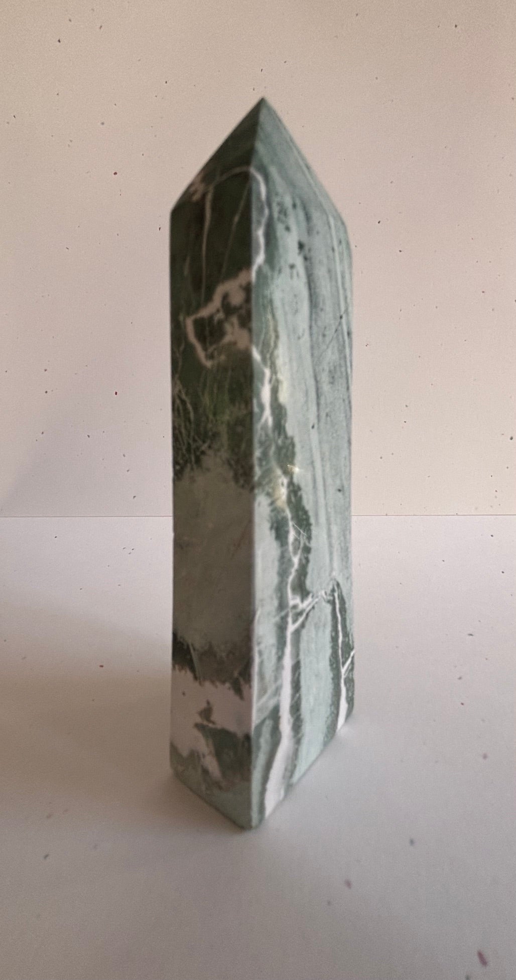 Green Jasper Crystal Point from Indonesia