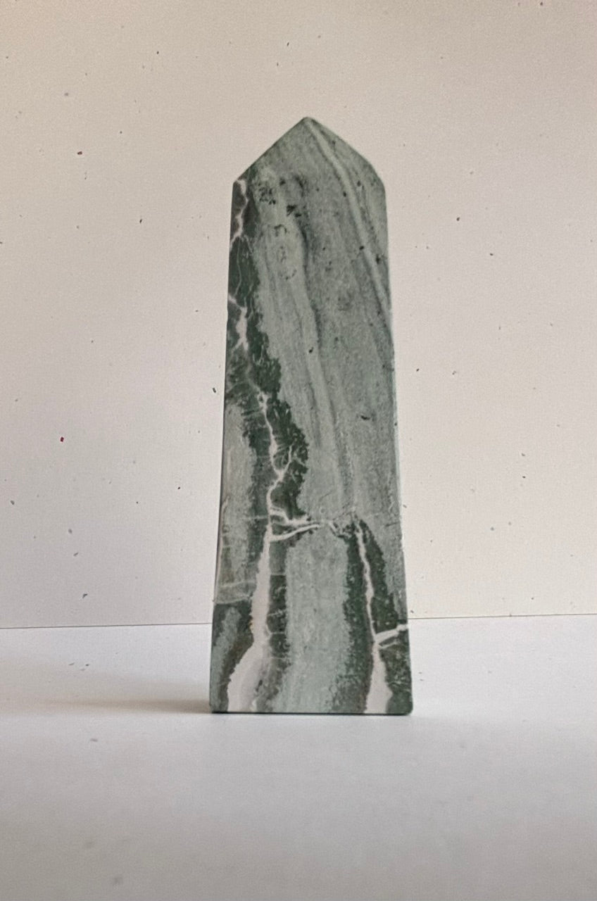 Green Jasper Crystal Point from Indonesia