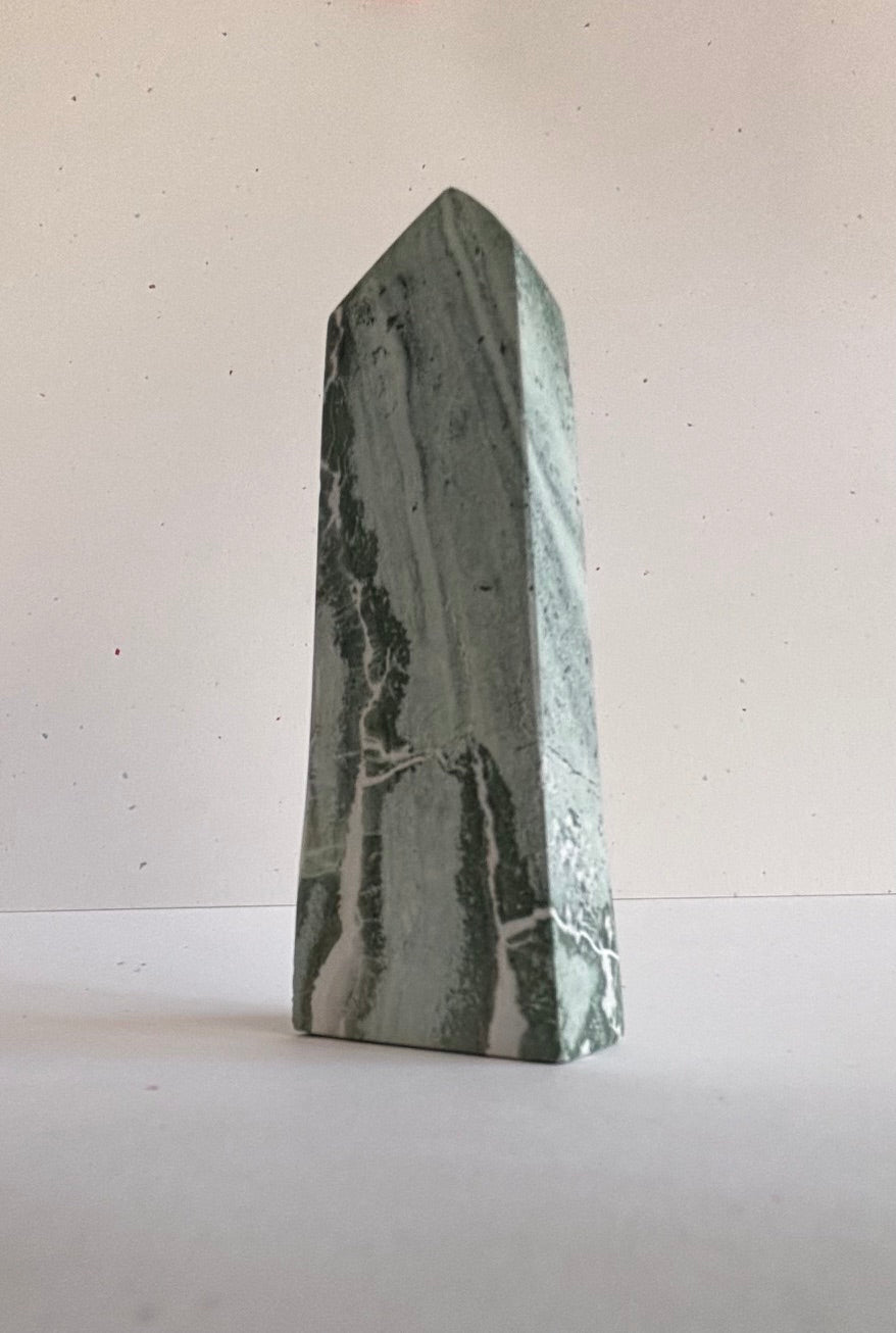 Green Jasper Crystal Point from Indonesia
