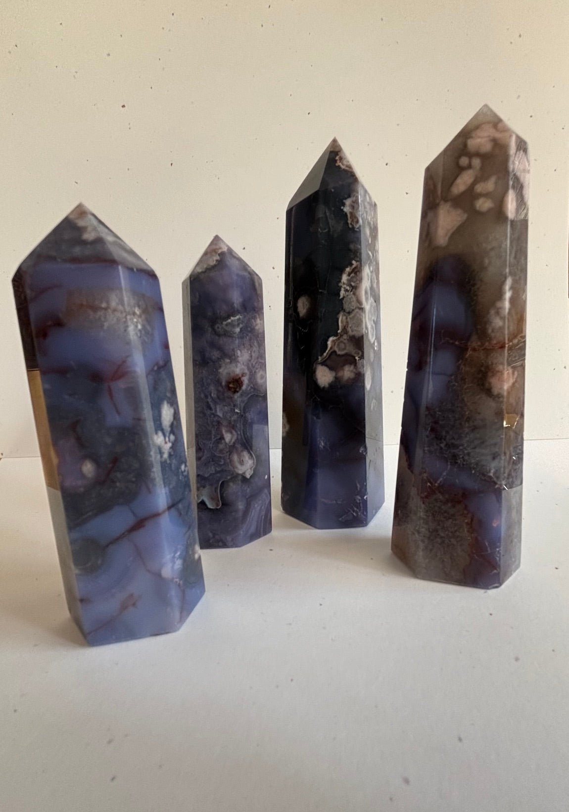 Blue Flower Agate Crystal Point - Madagascar