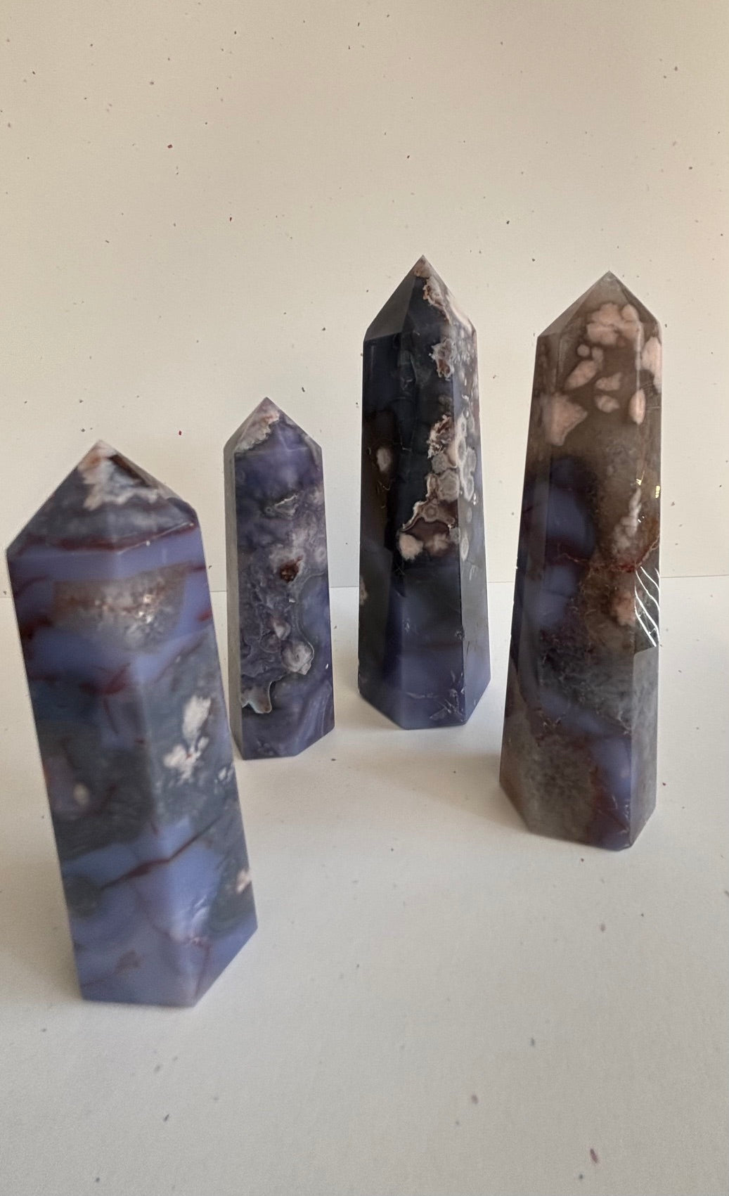 Blue Flower Agate Crystal Point - Madagascar