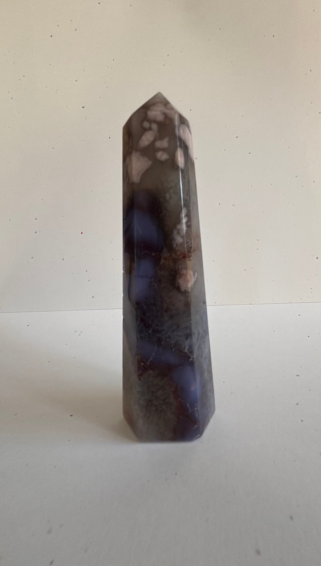 Blue Flower Agate Crystal Point - Madagascar