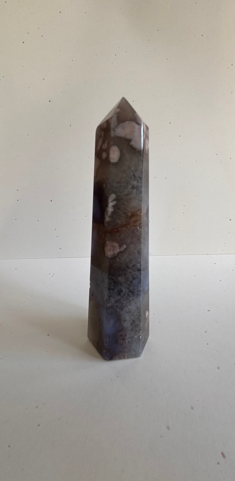 Blue Flower Agate Crystal Point - Madagascar