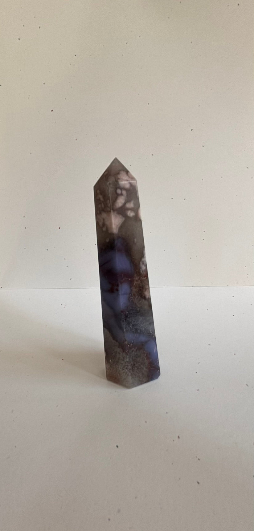 Blue Flower Agate Crystal Point - Madagascar