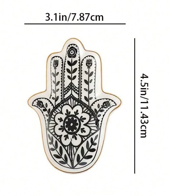 Hamsa Ceramic Jewelry Tray