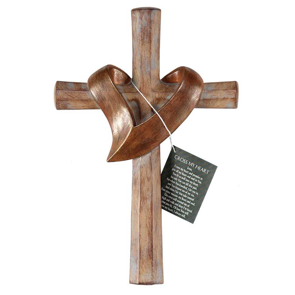 Jesus I Cross My Heart Wall Cross 11" High