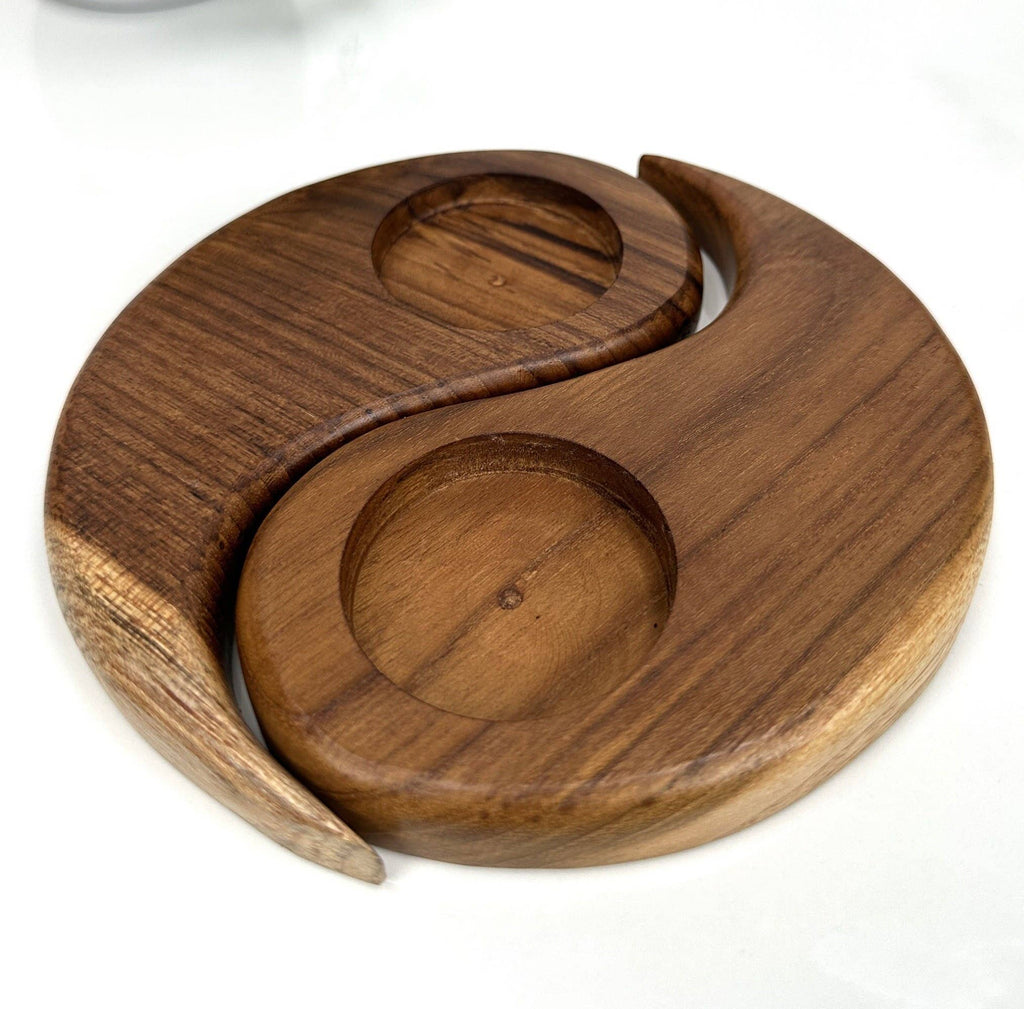 Wooden Ying Yang Tea Light Holder - Handcrafted