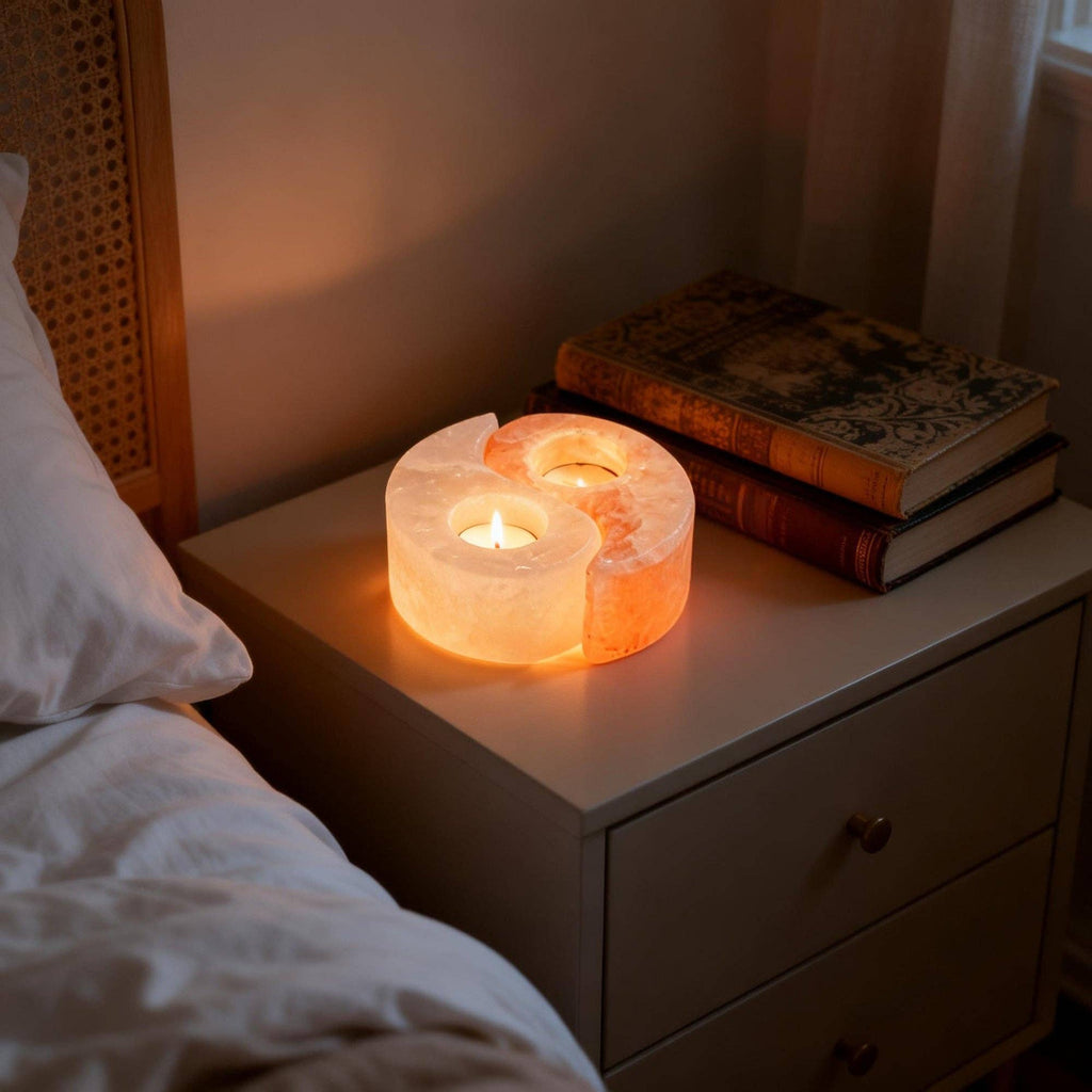 Myga Himalayan Salt Tealight Holder - Yin Yang