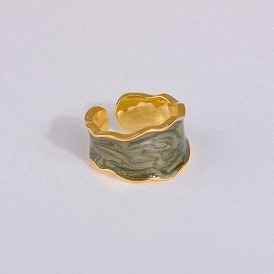 Colored Enamel Ring in Copper