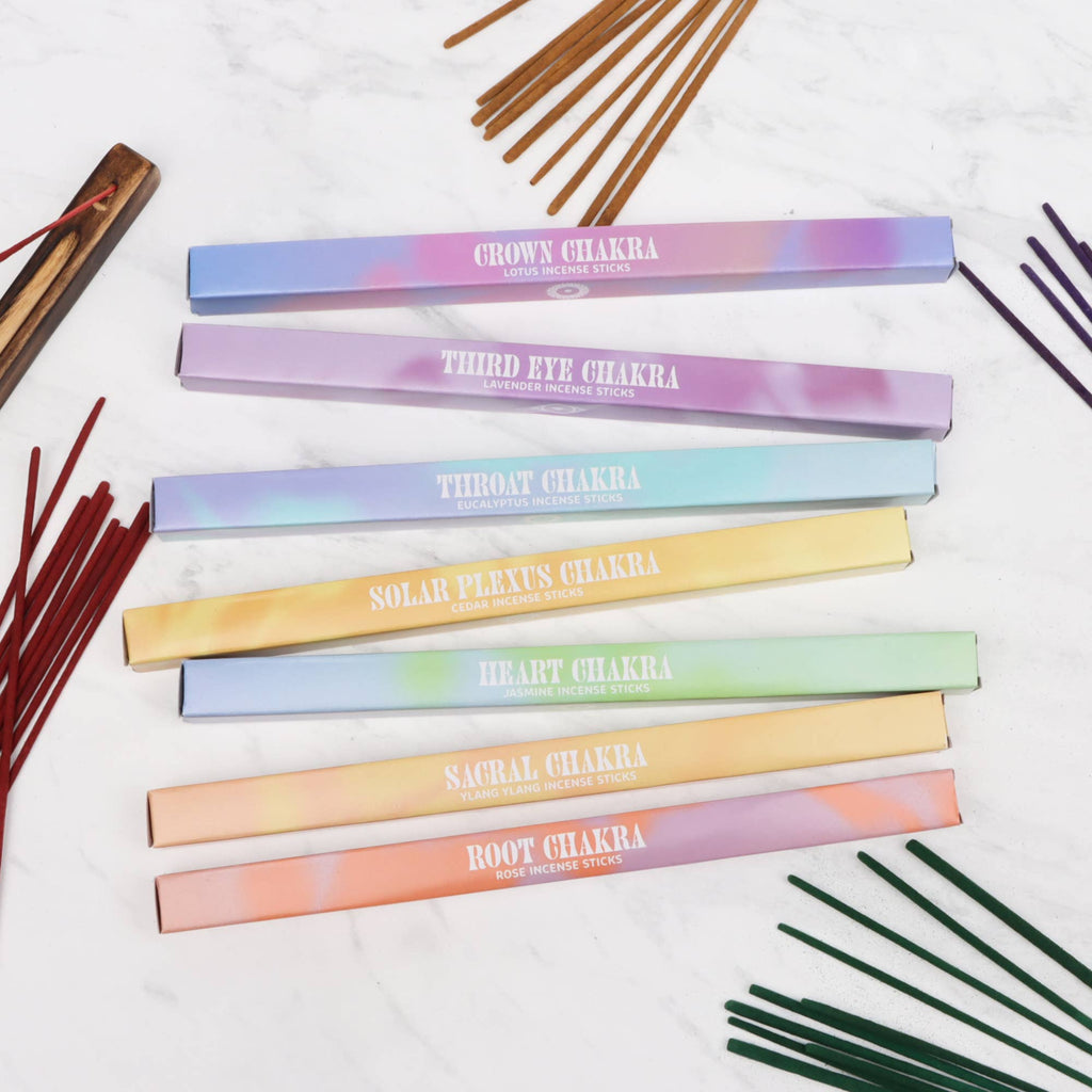 7 Chakra Incense Set (7 Packages / 10 Sticks / Incense holder)