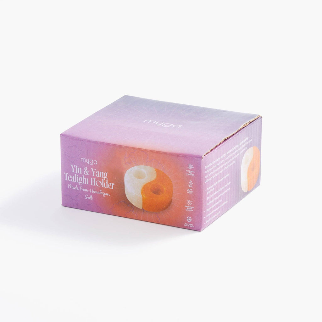 Myga Himalayan Salt Tealight Holder - Yin Yang