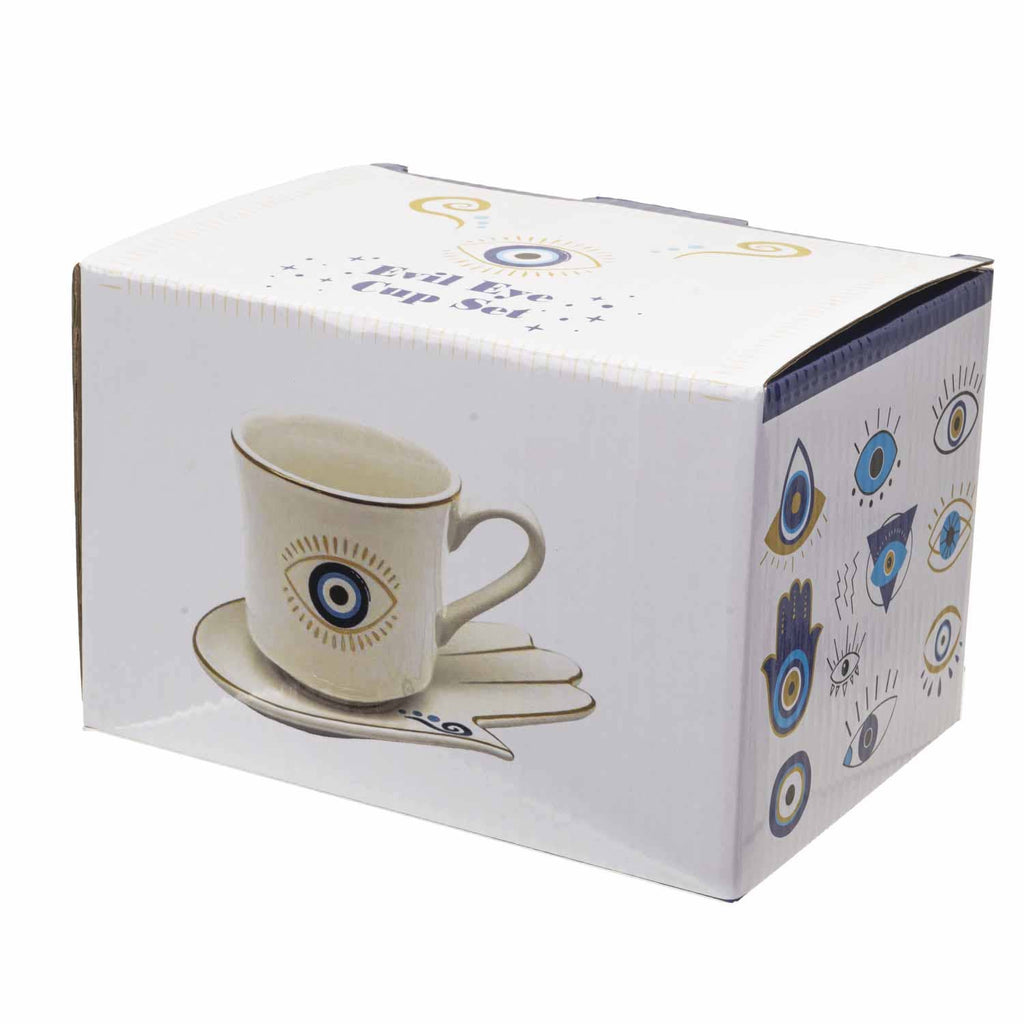 All Seeing Eye Cup and Saucer Set White