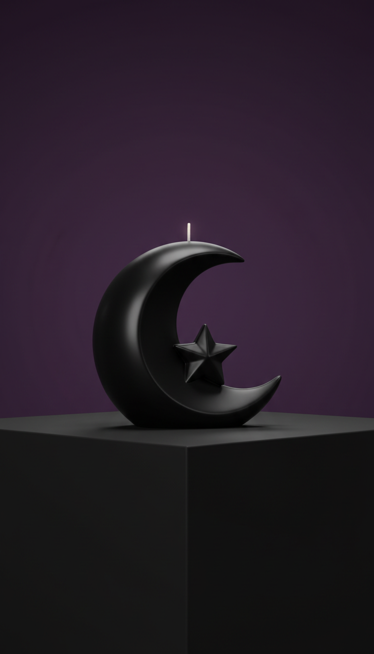 Obsidian night altar candle
