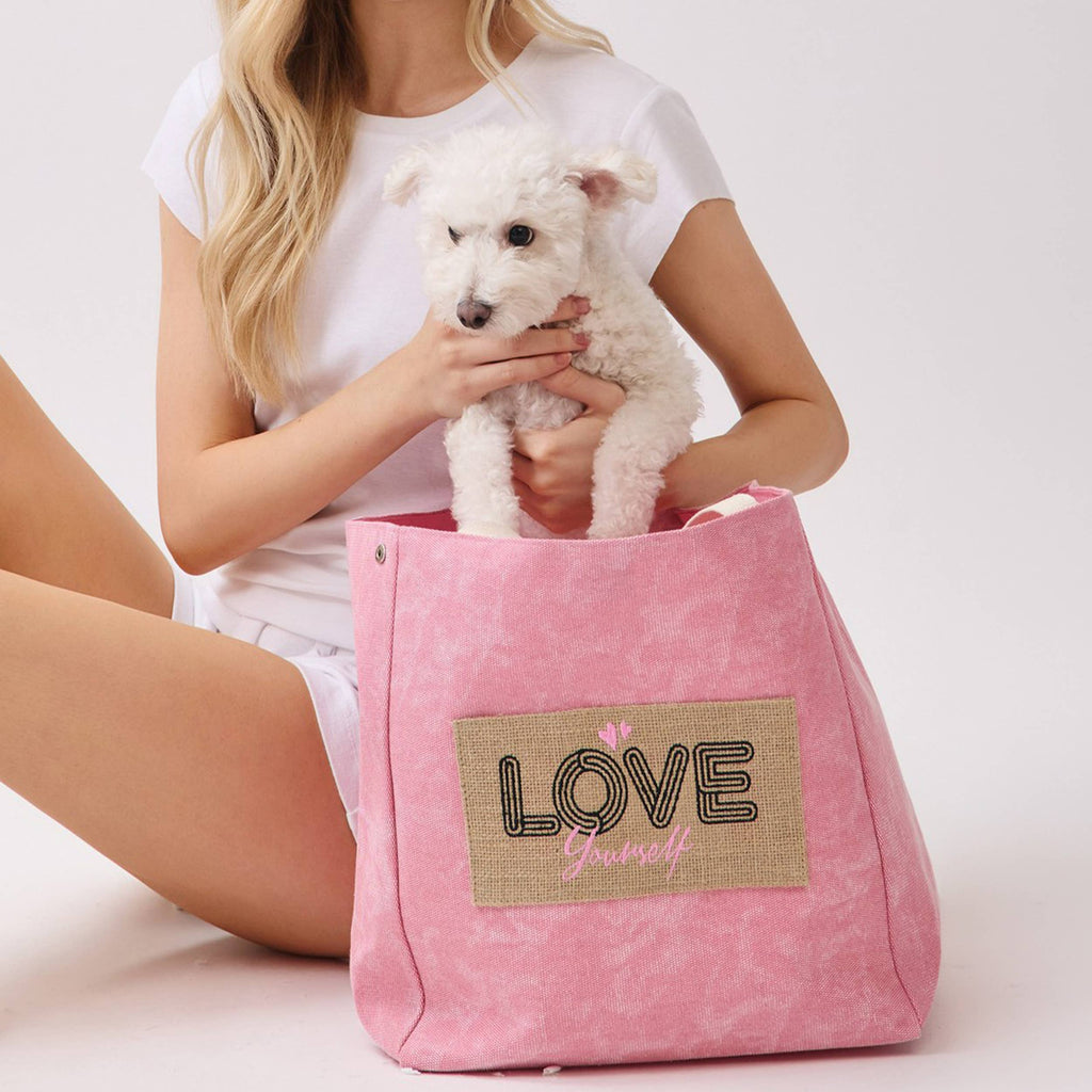Shoulder & Bucket Style LOVE YOURSELF Canvas Bag