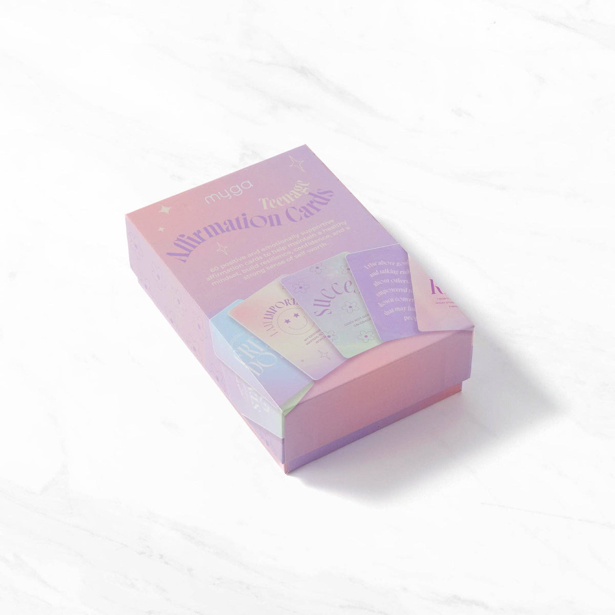 Myga Teenager Affirmation Cards – 60 Positive Mindset Cards for Teens