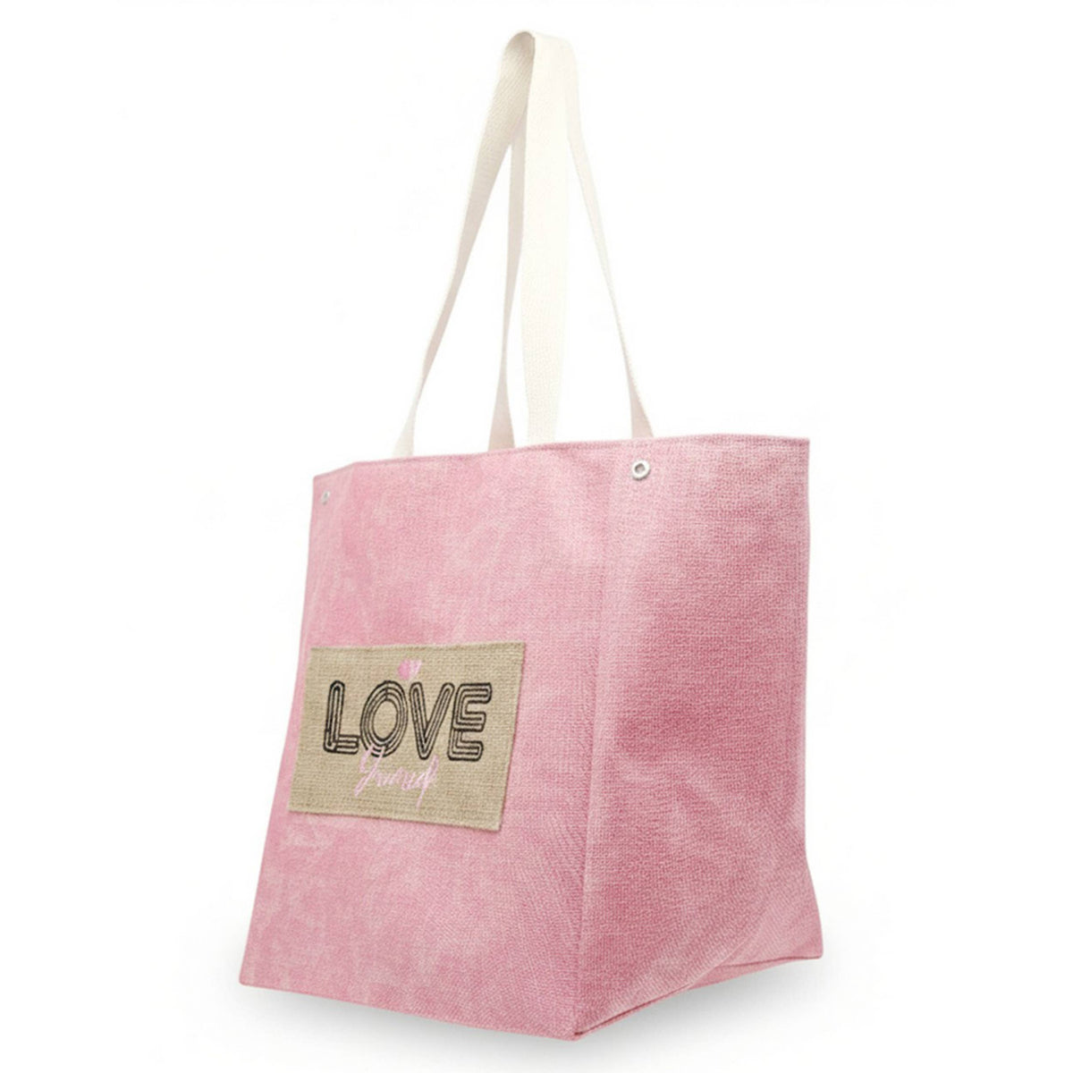 Shoulder & Bucket Style LOVE YOURSELF Canvas Bag
