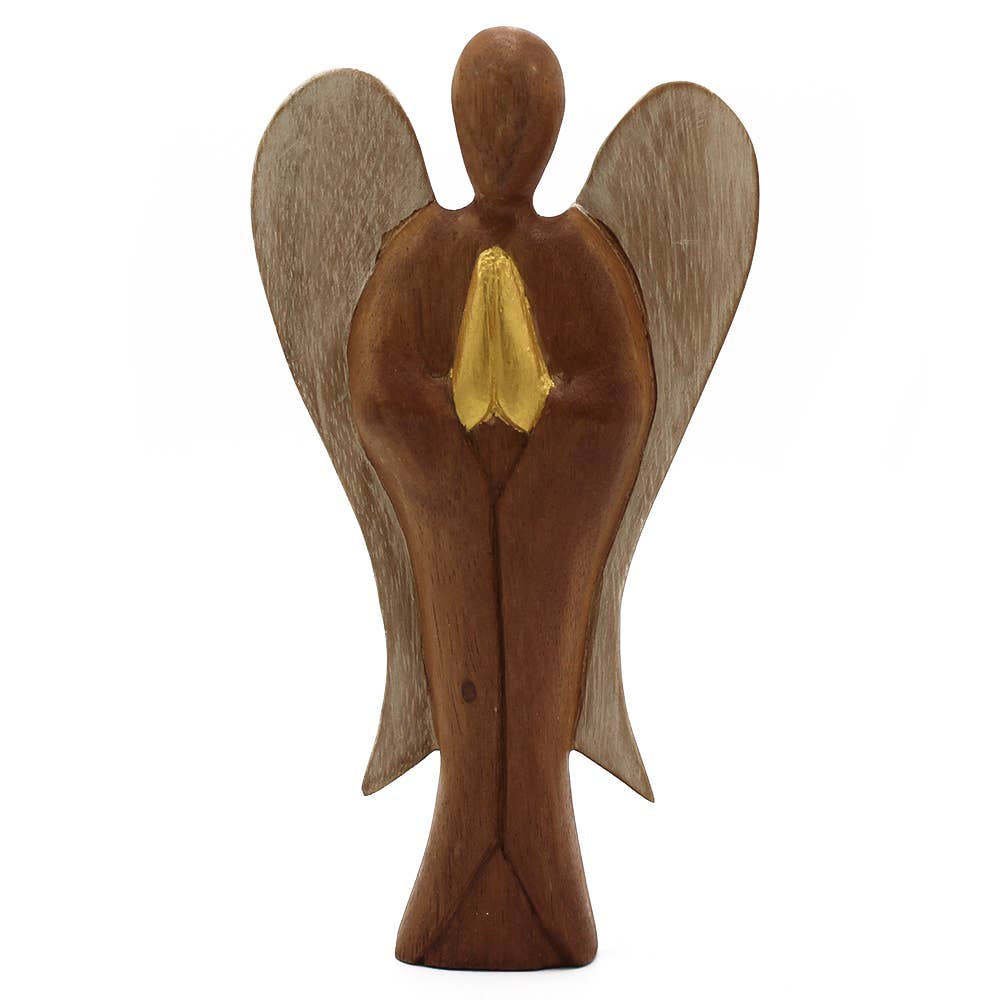 Hati-Hati Angel Love Sculpture - Hand Carved, 20cm
