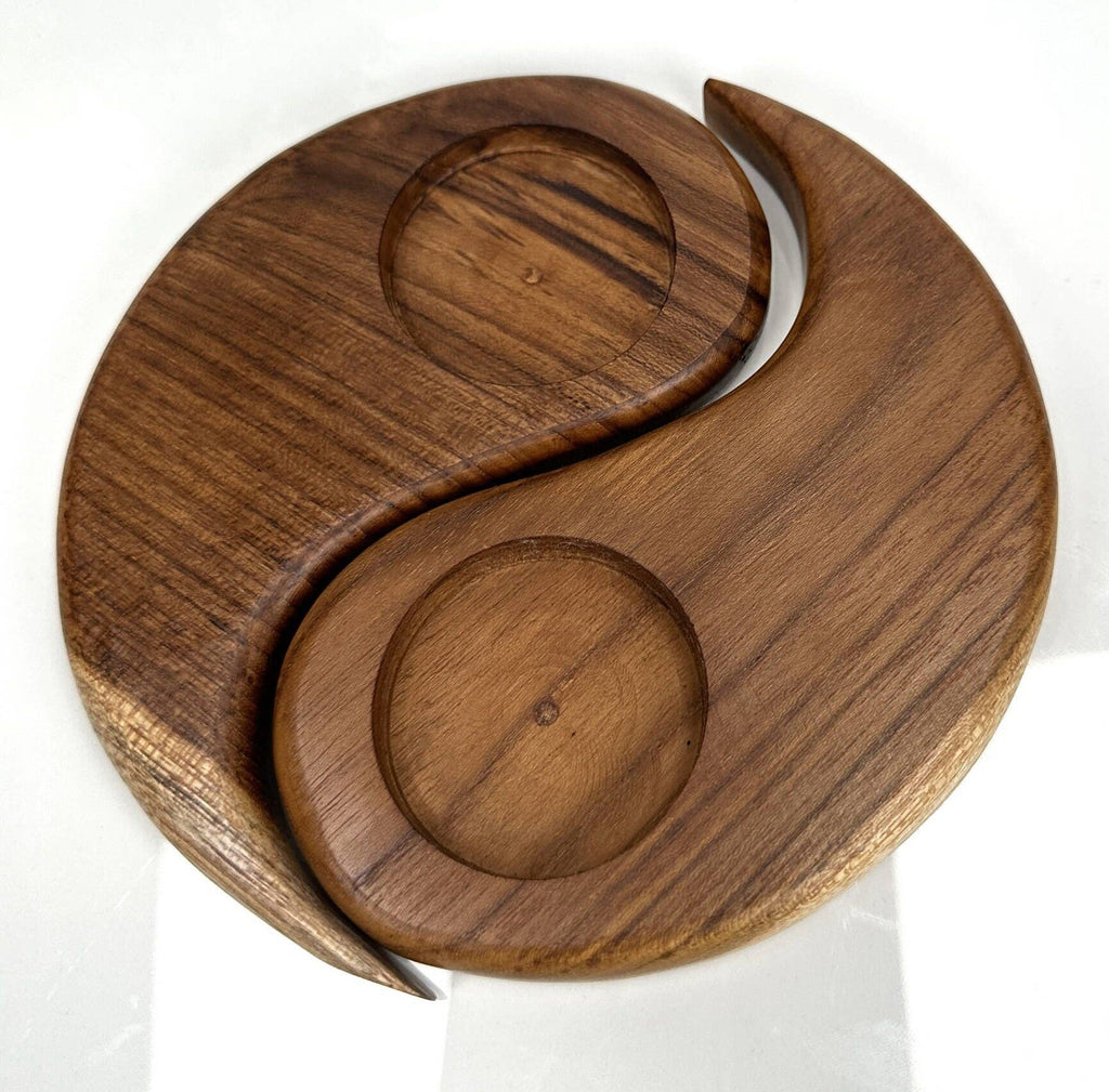 Wooden Ying Yang Tea Light Holder - Handcrafted