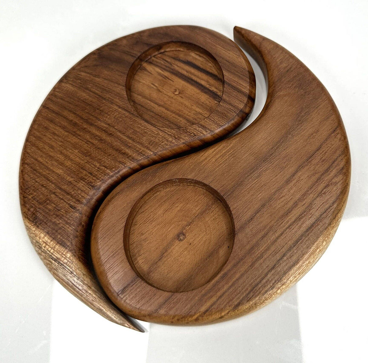Wooden Ying Yang Tea Light Holder - Handcrafted