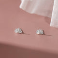 Tiny Small Lotus Flower Stud Earrings in 925 Sterling Silver