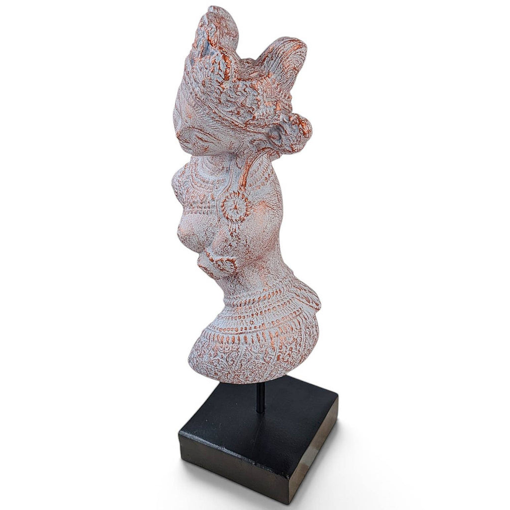 Hand-Carved Stone Tara Statue 16" High